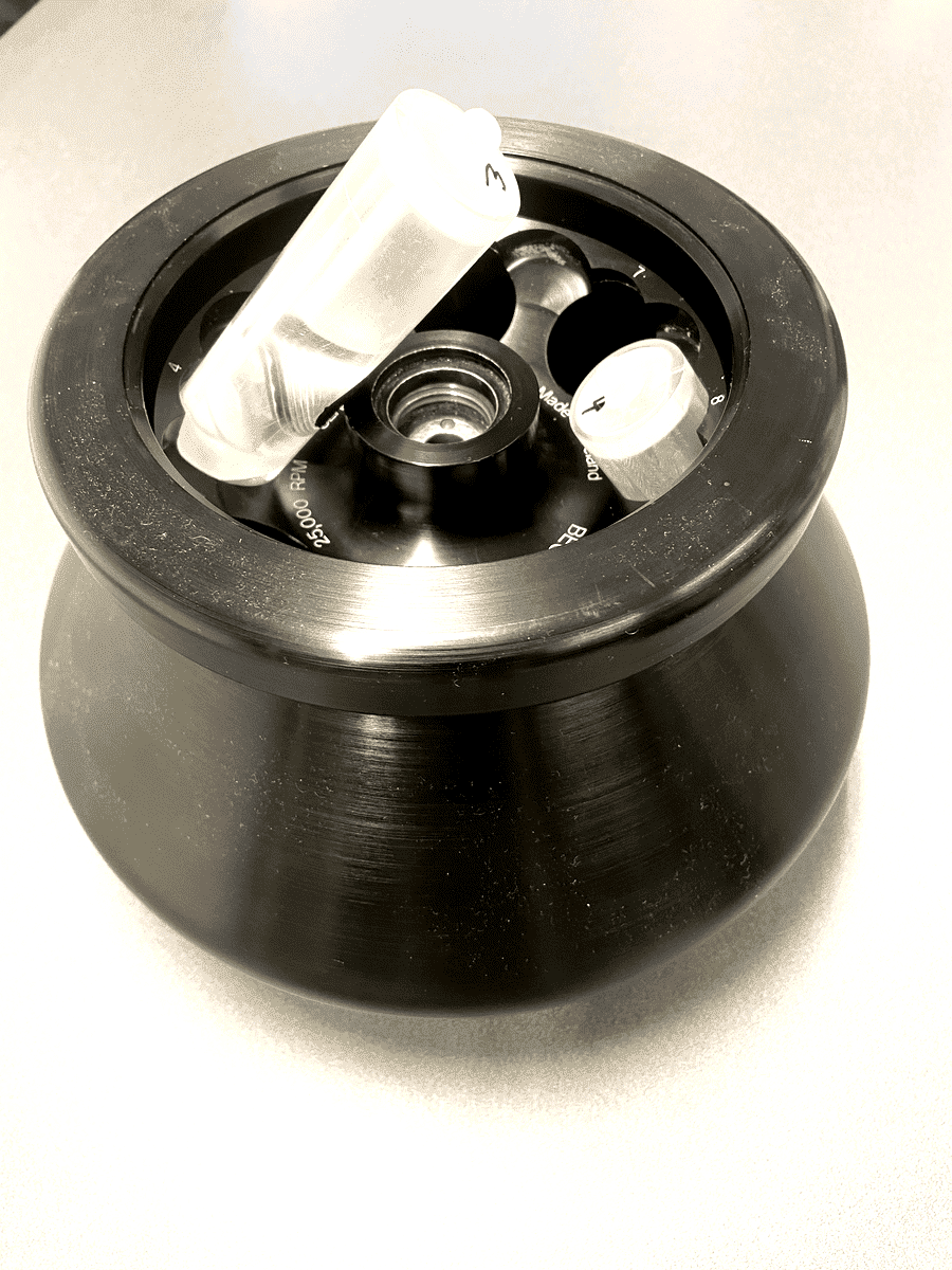 CentrivaLab cartridges loaded in centrifuge rotor