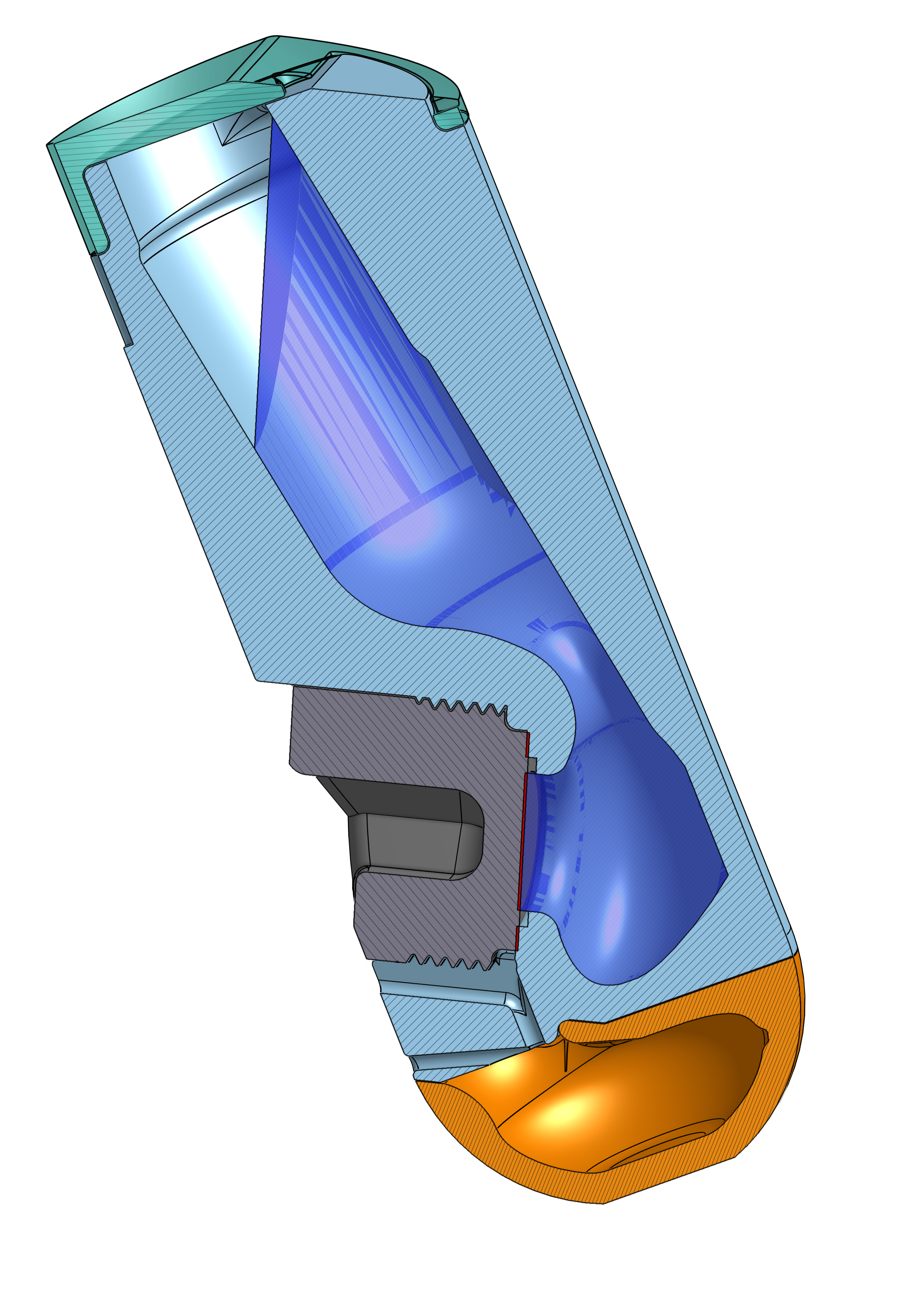 CentrivaLab 94/25 cross-section showing internal cartridge geometry and radial coordinate definitions